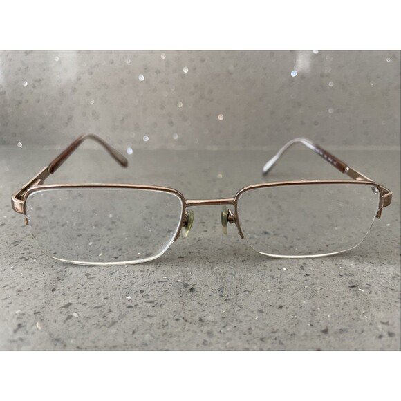Versace MOD 1066 1053 Gold Brown Half Rim Eyeglasses Frames ONLY 50-18 135 Italy - Picture 1 of 16